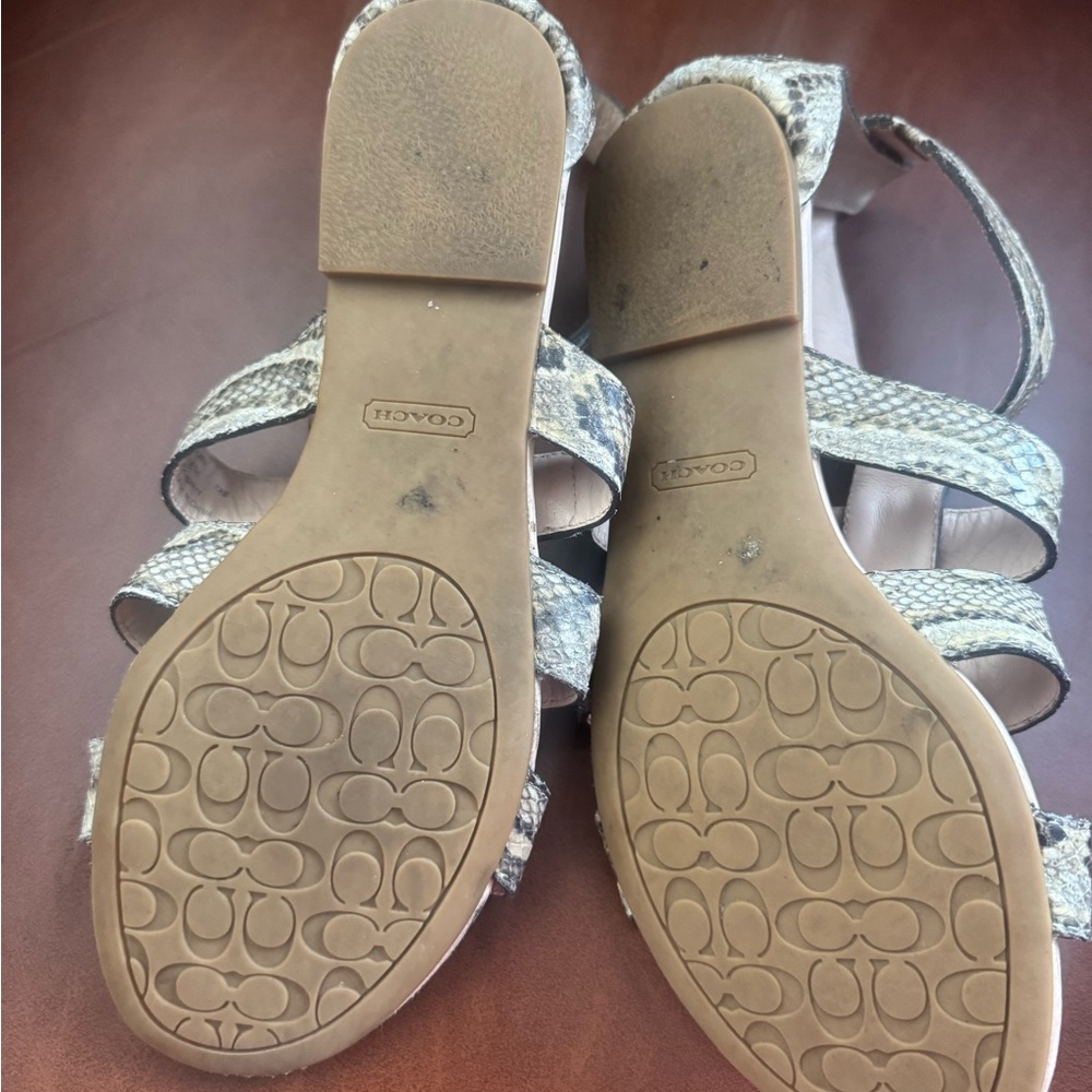 Coach Python Gladiator Sandals With Gold Accents - image 3